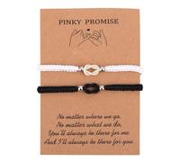 Mikovivi 2uds Pulseras de Pareja a Juego, en Blanco y Negro Pulseras para Parejas a Distancia con Tarjeta Inspiradora Ideal Como Regalo de Joyería para Hombre y Mujer