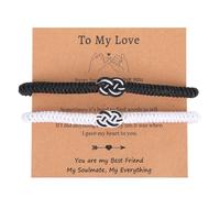 Mikovivi 2uds Pulseras de Pareja para Él y Ella, Pulsera de Nudo Amor a Juego con Tarjeta Joyería Parejas Regalos Joyería Relación para Esposo Esposa Familia y Amigos