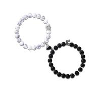 Mikovivi 2uds Pulseras Magnéticas Pareja, Corazón de Amor Pulseras a juego corona rey y Reina Joyas para la Relación Entre Él y Ella Regalos a Distancia para Novio Novia Aniversario Día San Valentín