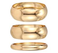 Mikovivi 3 Piezas de Oro Brazalete Ancho para Mujer, Grueso Moderno Llamativo Joyería Llamativa Apilable Brazaletes Dorados Accesorios de Moda Regalo