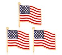 Mikovivi 3 Pines de Solapa con la Bandera Estadounidense, Broche Patriótico del 4 Julio Pines de Solapa Veteranos Militares para Hombres y Mujeres Ideal para Mochilas Sombreros y Ropa