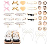 Mikovivi 30 Pzs Adornos para Zapatos para Zapatillas Deportivas, Varios Estilos de Adornos para Cordones de Zapatos Adornos para Zapatos con Lazo Clips para Zapatos Joyas para Zapatos para Mujeres