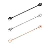 Mikovivi 3pzs Alfileres Cuello para Hombres, Clásico Metal Alfileres Corbata Camisa Barra Cuello Solapa Palo Broche Hombres Vestir Accesorios para Negocios Boda (Plata, Dorado, Gris Oscuro)