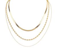 Mikovivi 3uds Apilables Collar en Capas, Delicados Dorados 3 Collar en Capas Mujer Tendencias Cadena para Mujer Diario y Decoración de Festivales