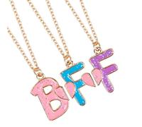 Mikovivi 3uds Collares de la Amistad para 3, Collar con Colgante Magnético a Juego de Esmalte con Forma Corazón BFF Tu Mejor Amiga Regalos para Mujeres y Hombres Aniversario o Cumpleaños (Estilo 1)