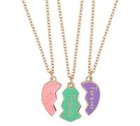 Mikovivi 3uds Collares de la Amistad para 3, Collar con Colgante Magnético a Juego de Esmalte con Forma Corazón BFF Tu Mejor Amiga Regalos para Mujeres y Hombres Aniversario o Cumpleaños (Estilo 2)