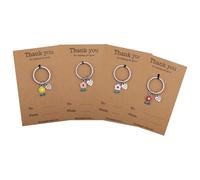 Mikovivi 4pzs Llavero de Agradecimiento para Profesores, Regalo Agradecimiento con Dije de Flor Corazón Thank You for Helping Me Grow Regalo del Día del Maestro para San Valentín Navidad (4 Colores)