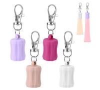 Mikovivi 4uds Llaveros Forma Gorra para Los Viernes Verano, Llavero Portátil con Brillo Labial Soporte para Dijes Brillo Compatible con Bálsamo Summer Fridays de 0,5 oz