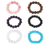 Mikovivi 6 Anillos Antiestrés con Cuentas, Pinky Spinner Rings(6 Estilos)