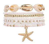 Mikovivi 7uds Tobillera Conchas para Mujer, Elástico Ajustable Tobillera Surf de Conjunto Moda Cuentas Surfer Pie Joyería las Vacaciones Verano Fiesta Junto Mar