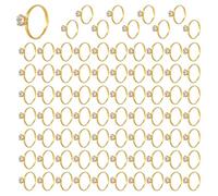 Mikovivi 80uds Anillos Diamante para Bridal Shower, Anillos Falsos Ajustables para Decoraciones Mesa Boda Recuerdos Fiesta Toppers Cupcakes Juegos Despedida Soltera y Detalles Regalos (Dorado)