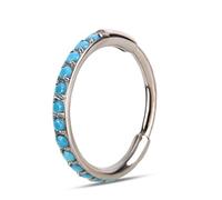 Mikovivi Aros de Turquesa para la Nariz, 6 mm Piercing Nariz Aro con Segmento Articulado Tabique Nasal Regalo para Mujeres y Hombres Regalo Retro Cumpleaños Uso Diario (Plata)