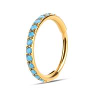 Mikovivi Aros de Turquesa para la Nariz, 7 mm Piercing Nariz Aro con Segmento Articulado Tabique Nasal Regalo para Hombres y Mujeres Cómodos y Seguros (Dorados)