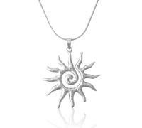 Mikovivi Colgante de Plata Sol, Delicado Collar de Sol Colgante Solar con Encanto Mágico Collar Girasol Accesorios Joyería Llamativos y Brillantes para Mujer