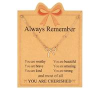 Mikovivi Collar de Acero Inoxidable en Tono Dorado, Ajustable 45+5 cm Collar con Colgante de Lazo Siempre Recuerda Que Eres Querida Regalo Joyería para Mujer