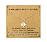 Mikovivi Collar de Margaritas para Mujer, Collar con Colgante de Flor de Margarita Gargantilla de Cadena de Girasol Boho Regalos de Cumpleaños para Amantes Regalo de Alegría para Ella