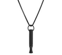 Mikovivi Collar de Respiración Mindfulness, Collar para Dejar de Fumar de Acero de Titanio Colgante Antiestrés Respiración Fácil para Mujeres Hombres (Negro)