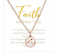 Mikovivi Collar de Semillas de Mostaza, Acero Inoxidable Collar de Semillas de Mostaza con Tarjeta Inspiradora Elegante de Fe Regalos Cristianos para Mujer