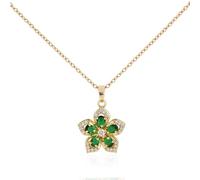 Mikovivi Collares Florales Cristal Giratorios para Mujeres, Diamante Verde | Collar Delicado con Colgante Flor Bauhinia Ajustable Joya Anti-Estrés Calmante para Mujeres Accesorios Joyería de Moda