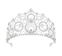 Mikovivi Corona de Cristal para Mujer, Aleación Exquisita Diadema Reina Tocado de Princesa Tiara Halloween Accesorios para Disfraces Fiesta