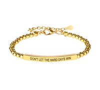 Mikovivi Dont Let the Hard Win Pulsera, Pulseras Motivacionales Doradas Cadena de Cuentas Ajustable para Mujer Joyería Motivacional