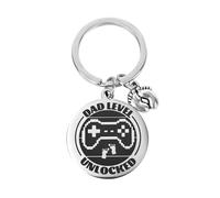Mikovivi Llavero de Papá Desbloqueado, Diseño Mando Juego Regalo para el Futuro Papá con Dije Huella de Bebé Esposa a Esposo