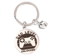 Mikovivi Llavero de Papá, Regalo Nuevos Papás Nivel Desbloqueado Llavero con Huella Bebé Dije para Futuro Primerizo Regalo para Papá de Esposa