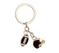 Mikovivi Llavero de Rugby, Llavero Deportivo de Metal Llavero con Mini Pelota de Rugby Llavero de Fútbol Americano para Fiestas Temáticas de Rugby Cumpleaños Carnaval Recuerdos