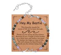 Mikovivi Mejor Amiga Ola Pulsera para Mujeres, Amistad Ola Pulsera Coloreado Turquesa Mejor Amigo Inspiracional Joyería Alma Hermana Regalo
