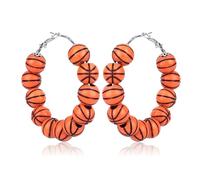 Mikovivi Pendientes Baloncesto, Pendientes Cuentas con Forma Pelota Deportiva Joyería Moderna Aro Baloncesto en Acrílico para Mujeres Accesorios Joyería para Amantes de Deportes Equipo