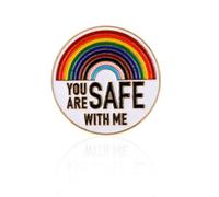 Mikovivi Pin You are Safe with Me, Pines Esmaltados LGBTQ Progress Rainbow Pride Lindo Broche Aliado Arcoíris Insignia Apoyo LGBT Regalo Joyería para Enfermera Médico Mochilas Sombreros Bolsos