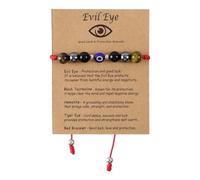 Mikovivi Pulsera Ajustable Contra el Mal de Ojo, Pulsera Protección Hilo Rojo Hecha a Mano con Dije Piedra Natural Joyería de Buena Suerte para Mujeres y Hombres