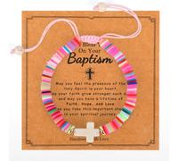 Mikovivi Pulsera con Cruz para Niñas, Que Dios Bendiga a Esta Niña Colorida Pulsera Cristiana con Jesús para Adolescentes Hija Hermana Sobrina Navidad Cumpleaños Católica Regalo