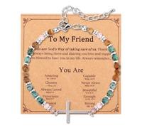 Mikovivi Pulsera Cruz Religiosa para Mujeres Amigas, Regalos Cristianos Joyería Inspiradora para Confirmación Bautismo Pascua Cumpleaños