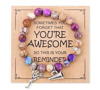 Mikovivi Pulsera de Animadoras, Pulsera de Animadoras de Piedra Imperial con Tarjeta de Aliento Regalos Encantadores para Animadoras Artículos Elegantes y Suaves para Animadoras