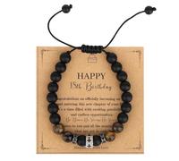 Mikovivi Pulsera de cruz de fe, regalo de 18 cumpleaños para hombres y niños, pulsera cristiana ajustable de Jesús para hijo, nieto, con tarjeta, decoración religiosa, regalo de cumpleaños para niños