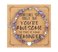 Mikovivi Pulsera de Cuentas Mujer, Pulsera You are Awesome Regalo para Mujer Niñas Adolescentes Pulsera de Piedras Naturales Pulsera Best Friends Regalo de San Valentín Cumpleaños