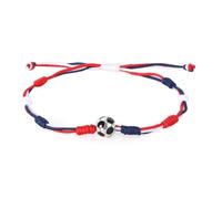 Mikovivi Pulsera de Fútbol para Hombre y Mujer, Joyería de Fútbol | Pulsera Tejida Roja Azul y Blanca Ajustable Deportiva con Dije de Fútbol Ideal para Jugadores y Amantes Regalo de Joyería
