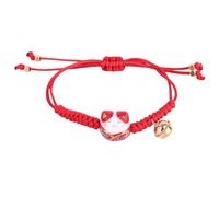 Mikovivi Pulsera de Gato Suerte, Pulsera de Cuerda Gato la Suerte Amuleto la Según el Feng Shui Protege Riqueza Ideal para Mujeres (Rojo)