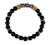 Mikovivi Pulsera de Obsidiana, Pulsera con Cuentas Negras Unisex Protección Espiritual Regalo Terapéutico para Aliviar La Presión