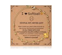 Mikovivi Pulsera de Softbol con Cruz, Pulsera de Softbol Dorada con Dije Cruz Ideal Como Recuerdo Fiesta Deportiva para Mujeres Regalos Joyería