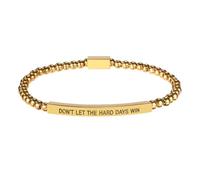 Mikovivi Pulsera Dorada No Dejes Que Los Días Difíciles te Venzan, Resistente al Agua Cuentas Negras y Piedras Biliares Pulseras Motivacionales Joyería Inspiradora para Mujer