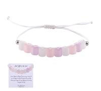 Mikovivi Pulsera Estado Ánimo Ajustable de Color Rosa y Morado, Pulsera Cuentas Acrílicas con Mensaje Mood y Tarjeta Bendición Juguete Antiestrés Spinner Hebra Regalo Hecho a Mano para Mujeres
