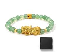Mikovivi Pulsera para Atraer Riqueza Feng Shui, Pulsera de Jade Genuino Verde Extensible Adecuada Tanto para Hombres Como Mujeres un Amuleto de la Suerte Atraer Riqueza y Buena Fortuna