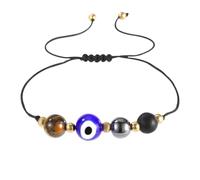 Mikovivi Pulsera Triple Protección Contra Mal Ojo, Ajustable Suerte Espiritual Pulsera Mal Ojo para Aliviar la Ansiedad Ideal para Mujeres y Hombres Cumpleaños Aniversarios Regalos y Decoraciones