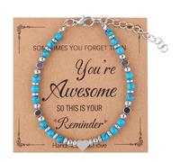 Mikovivi Pulsera Turquesa, un Regalo Increíble, Joyería para Mujeres Mamás Esposas Compañeras de Trabajo Amigas Hermanas Cumpleaños Navidad San Valentín, Acero Inoxidable Pulsera de Cadena de Cuentas