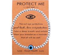 Mikovivi Pulseras de Mal de Ojo para mujer, buena suerte amor protección pulsera Cuentas Joyería Ideal para Mamá Hermana Cumpleaños Navidad Regalos Inspiradores