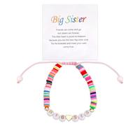 Mikovivi Pulseras para Hermanas Mayores, Colores Pulsera con Letras y Cuentas Joyería Hermanas Ajustable para Niñas Pequeñas Hijas Sobrinas