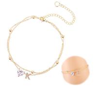 Mikovivi Tobilleras para Mujer, Ajustable Diseño Corazón con Letras Resistente Agua Dorada Pulsera Tobillera Mujer Inicial Ideal para Playa Verano Cadena Letras en Capas Decoración y Regalo(Letra K)