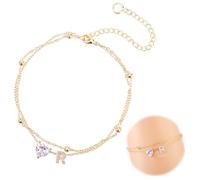 Mikovivi Tobilleras para Mujer, Ajustable Diseño Corazón con Letras Resistente Agua Dorada Pulsera Tobillera Mujer Inicial Ideal para Playa Verano Cadena Letras en Capas Decoración y Regalo(Letra R)